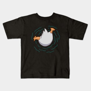 Swimming Duck Upside Down Kids T-Shirt